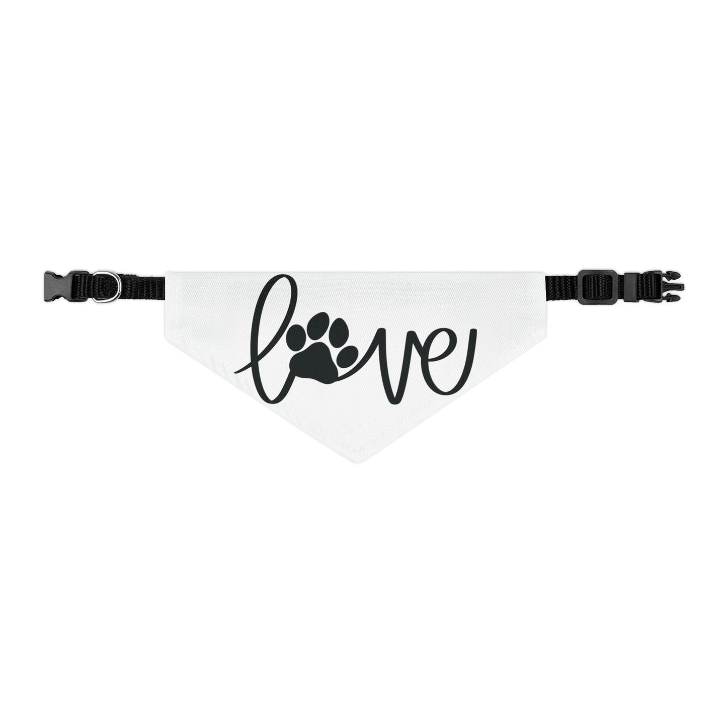 LOVE WITH A PAW PRINT. Pet Bandana Collar in Four Sizes.