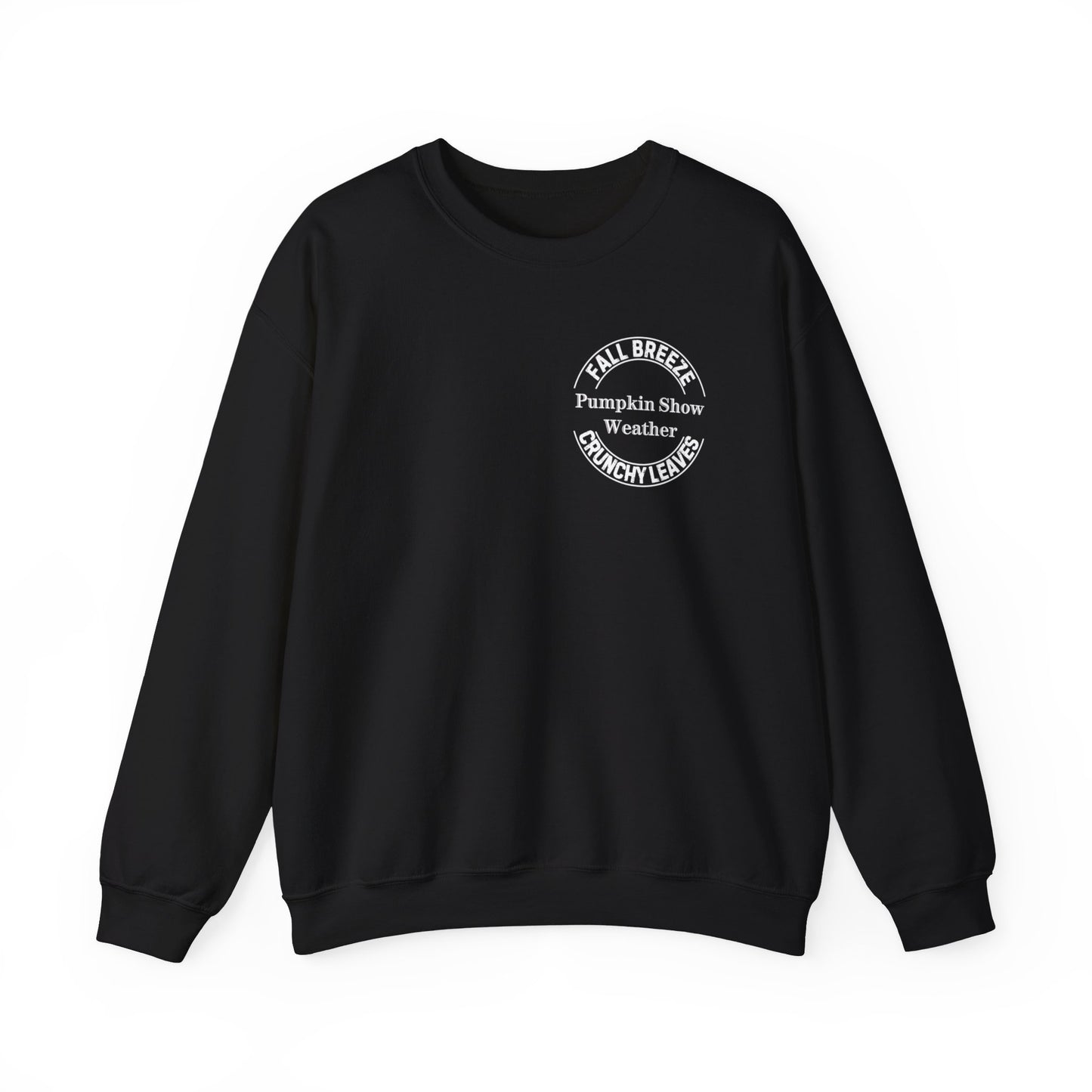 FALL LEAVES PLUS CRUNCHY LEAVES EQUALS PUMPKIN SHOW. Unisex Heavy Blend Crewneck Sweatshirt in Dark Colors.