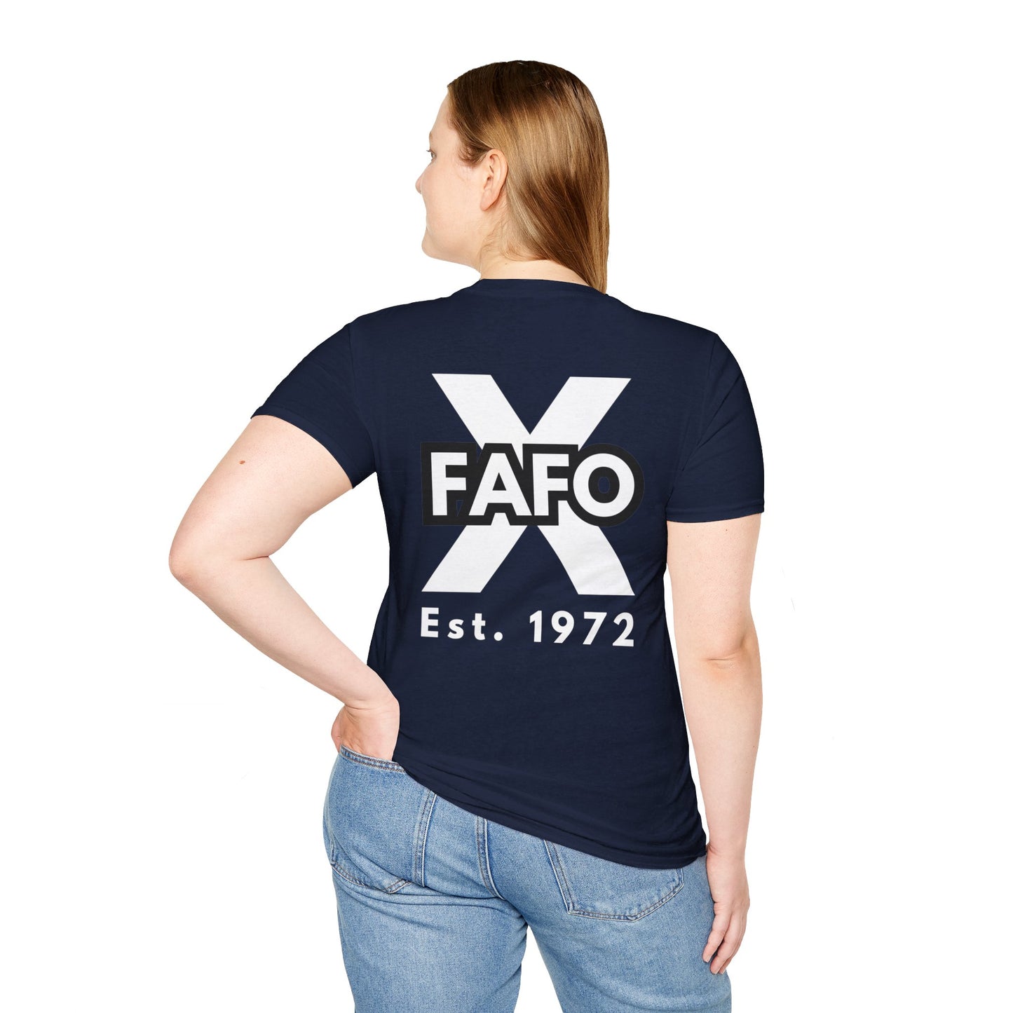 GEN X, THE FAFO CREW, Est 1972. Cotton, Short Sleeve, Crew Neck Tee in Dark Colors.