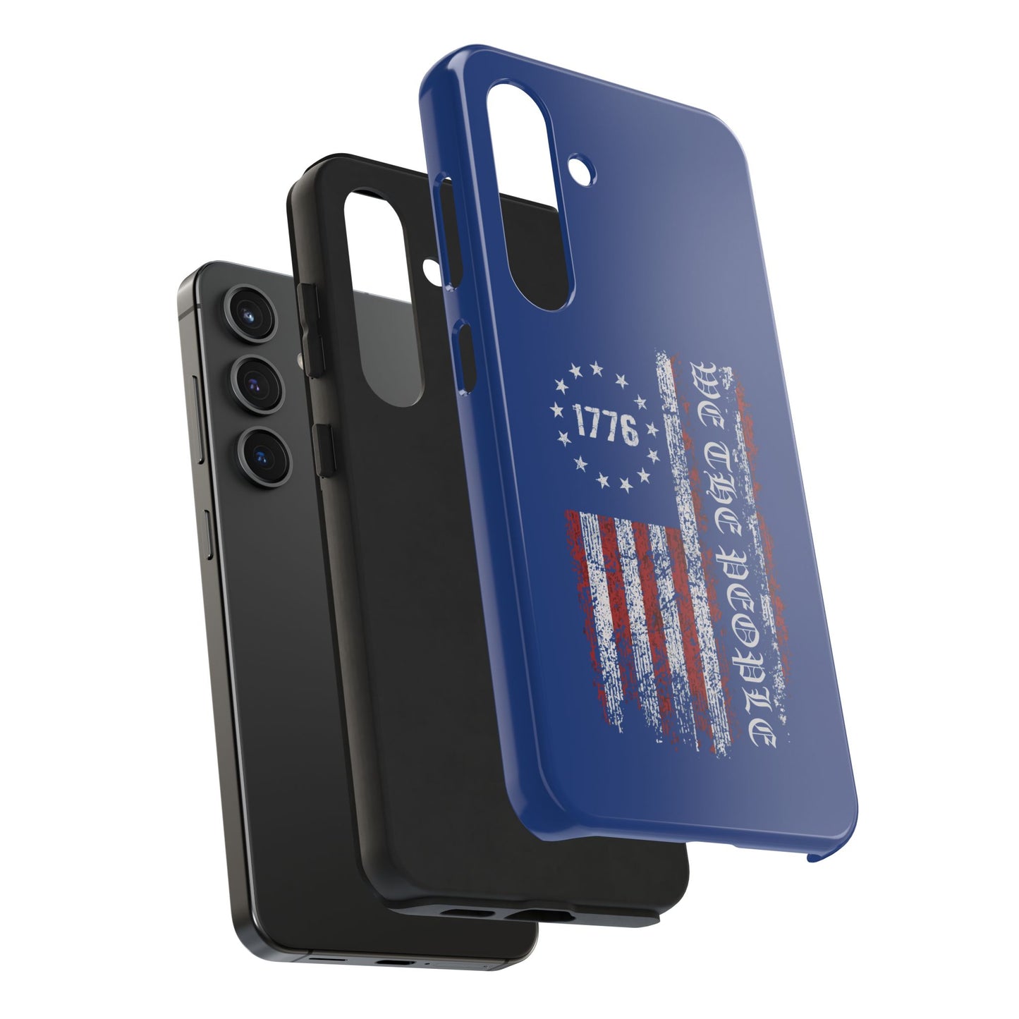 1776 WE THE PEOPLE WITH AMERICAN FLAG. Tough Phone Case.