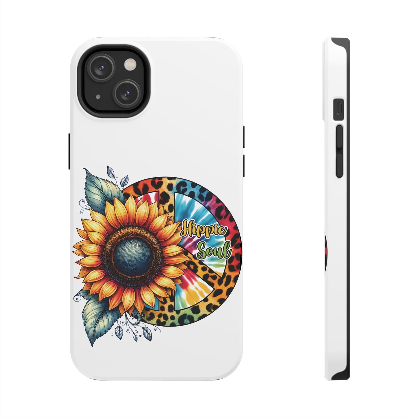 HIPPIE SOUL, SUNFLOWER, PEACE SYMBOL. Tough Phone Case.