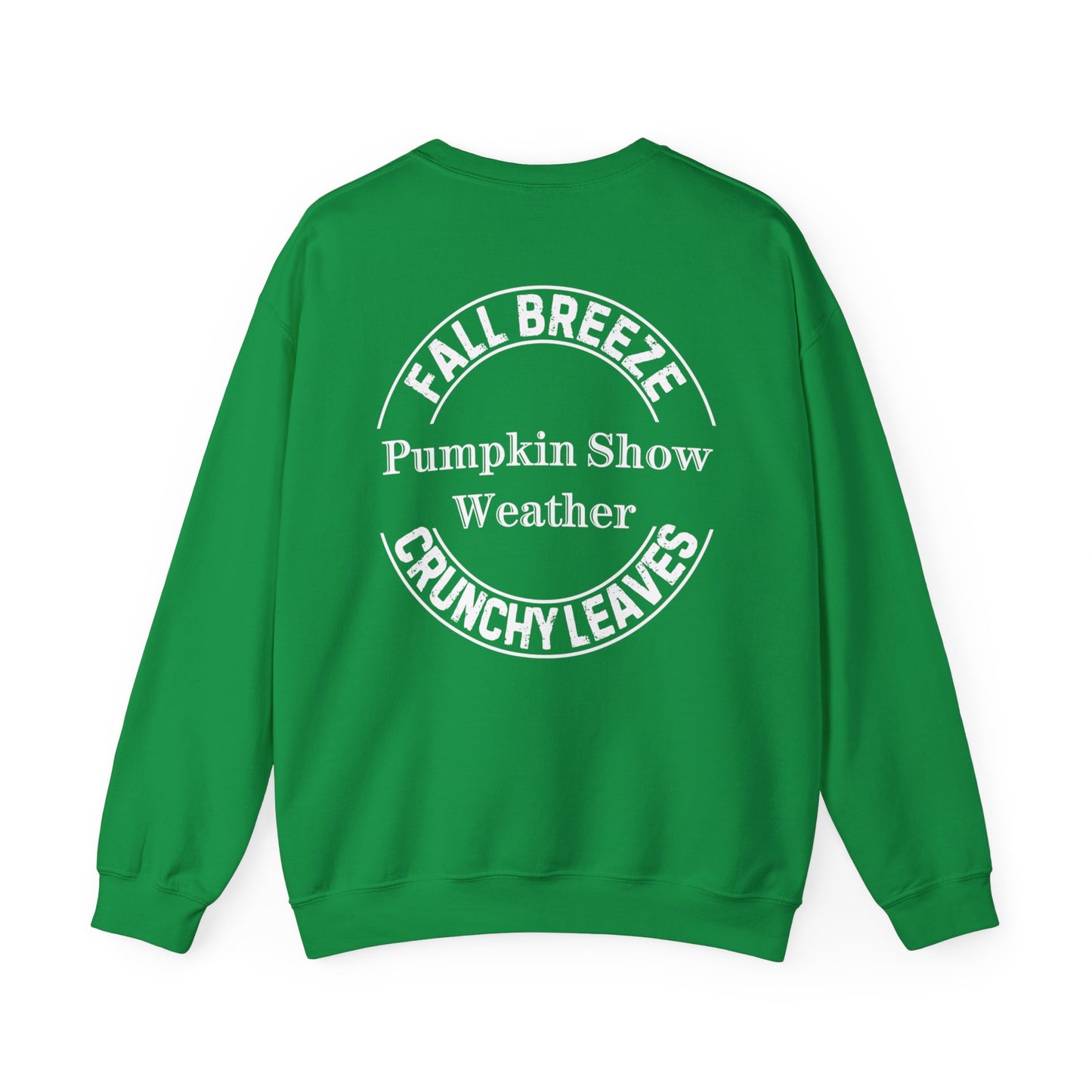 FALL LEAVES PLUS CRUNCHY LEAVES EQUALS PUMPKIN SHOW. Unisex Heavy Blend Crewneck Sweatshirt in Dark Colors.