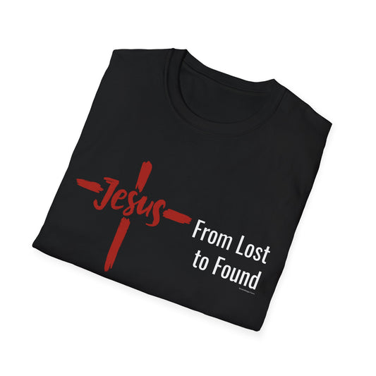 Jesus, From Lost to Found round-neck, short-sleeve, t-shirt at SherriFowler.com #JesusIsKing #Yeshua