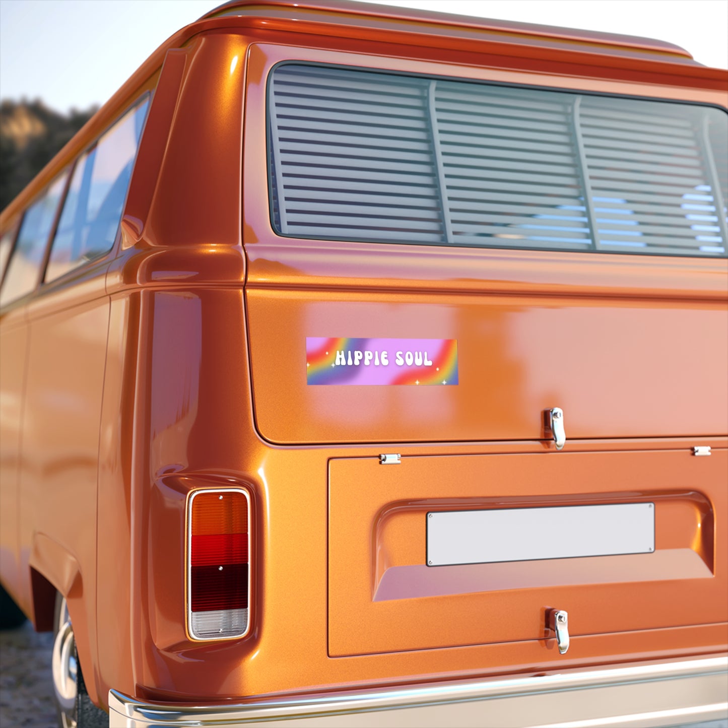 HIPPIE SOUL. Thick Vinyl and Water-resistant Bumper Sticker