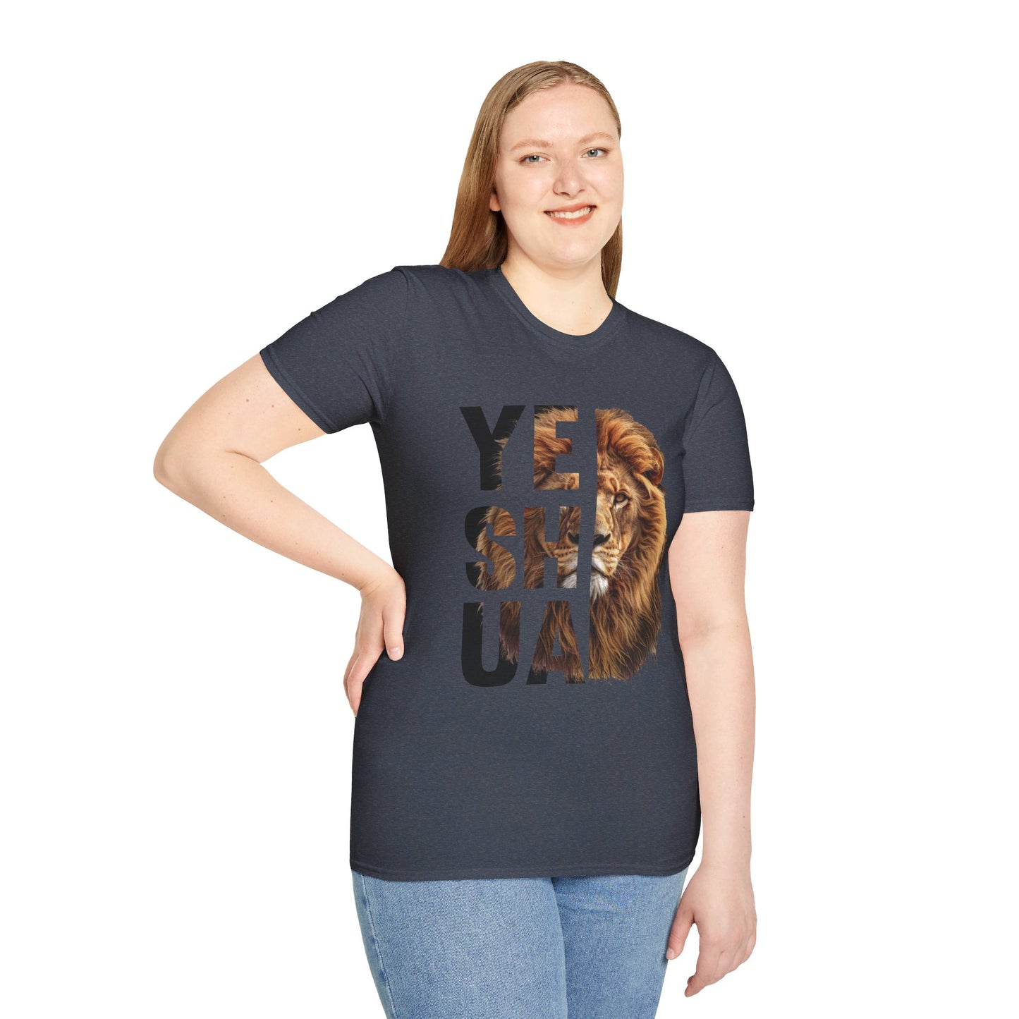 YESHUA, LION OF JUDAH. Cotton, Short Sleeve, Crew Neck Tee.