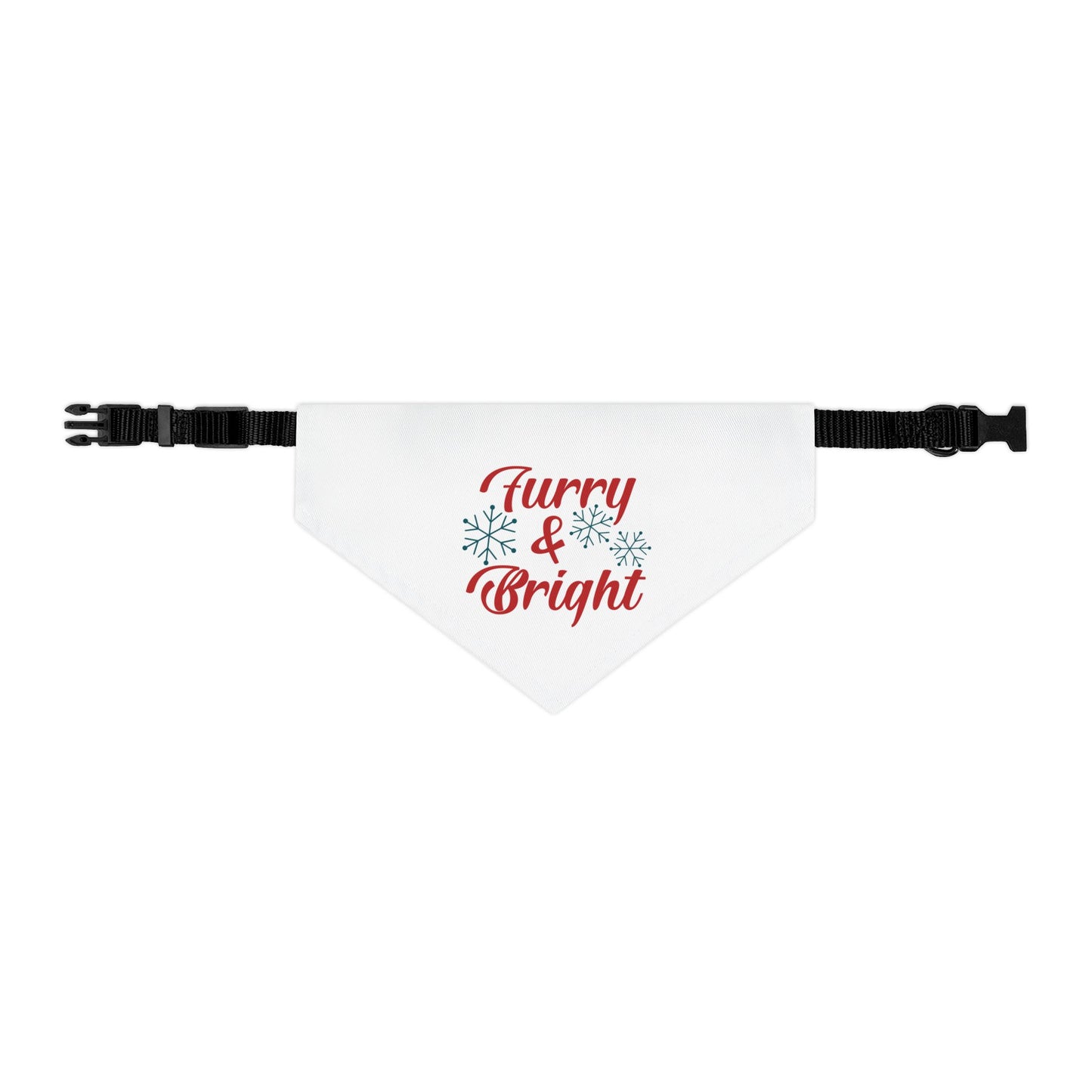 FURRY AND BRIGHT. CHRISTMAS PET HUMOR. Pet Bandana Collar in Four Sizes.