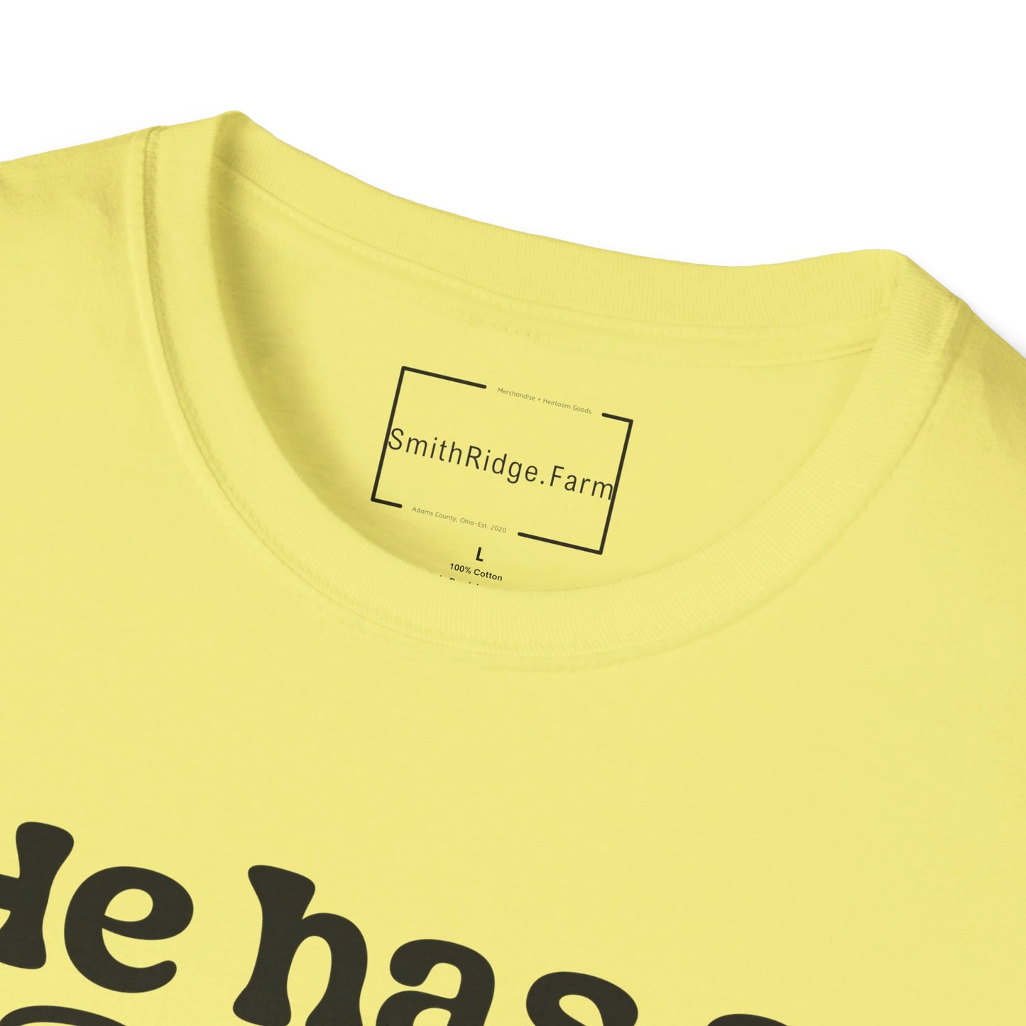 HE HAS A PLAN AND I HAVE A PURPOSE. Cotton, Short Sleeve, Crew Neck Tee.