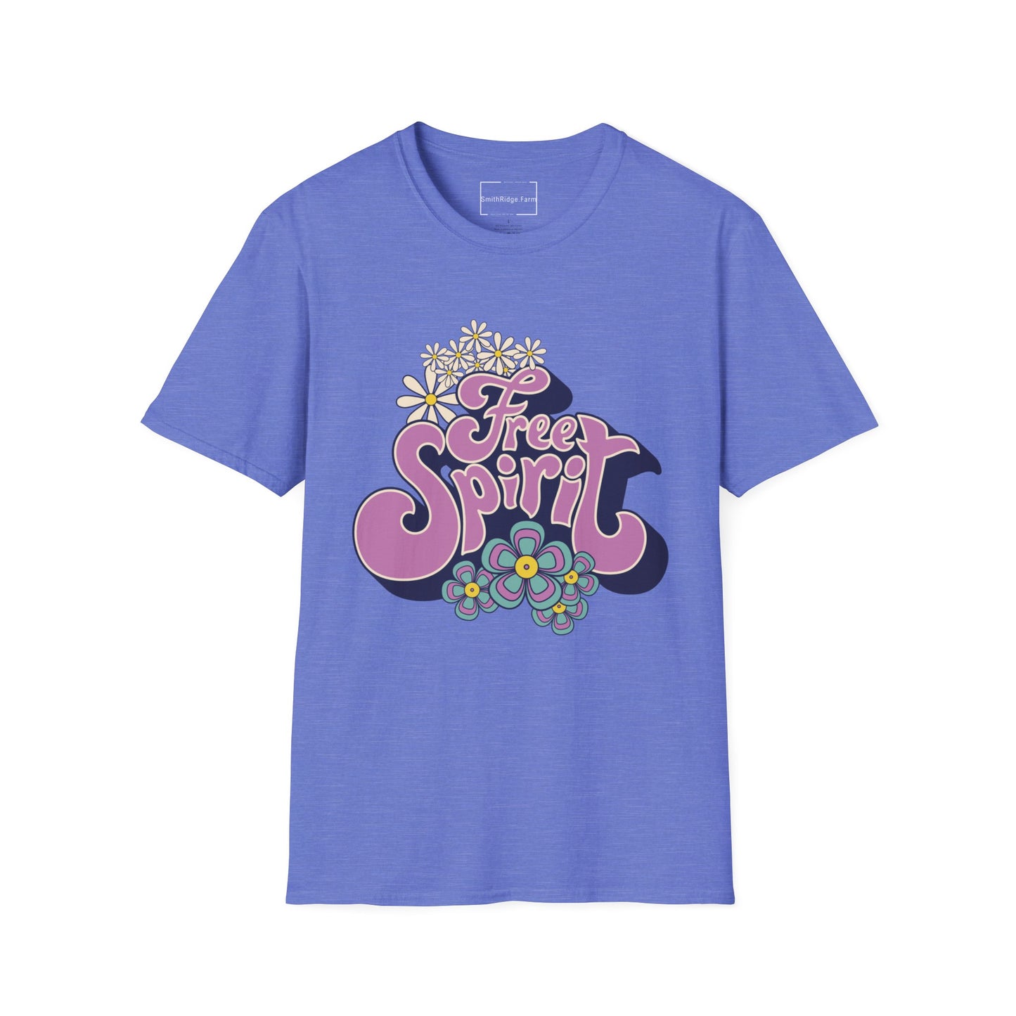 FREE SPIRIT. Cotton, Short Sleeve, Crew Neck Tee.