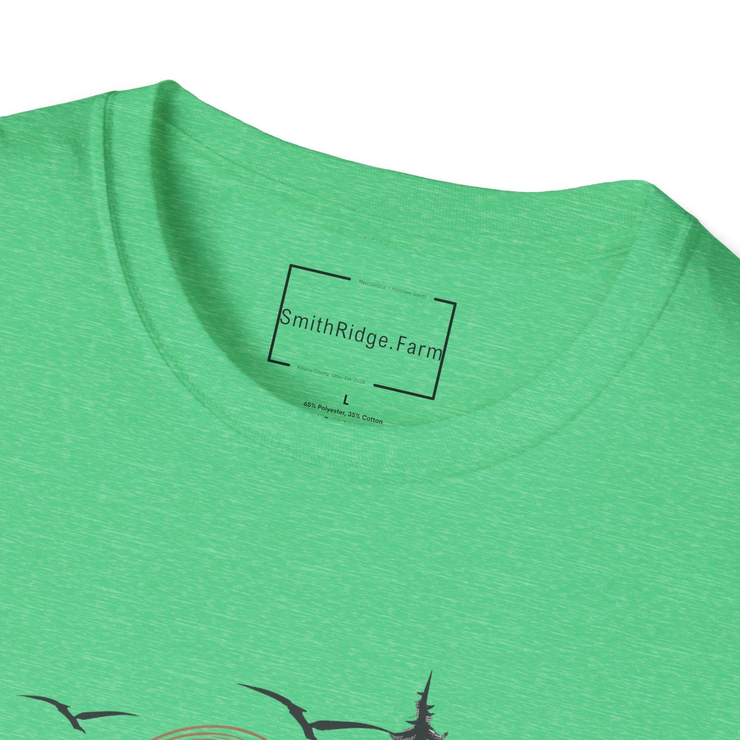 LIFE IS BETTER AROUND HERE. CABIN IN THE WOODS. Cotton, Short Sleeve, Crew Neck Tee.