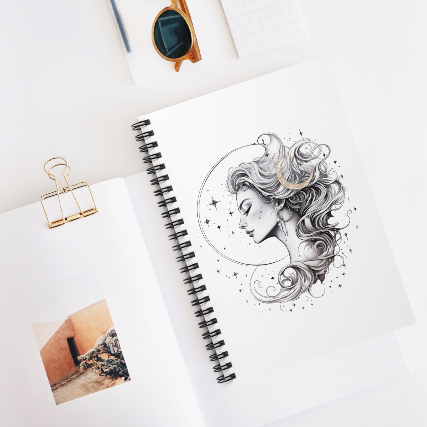 MOON AND STAR LOVER. Spiral Notebook, Ruled Line, Diary, Journal.