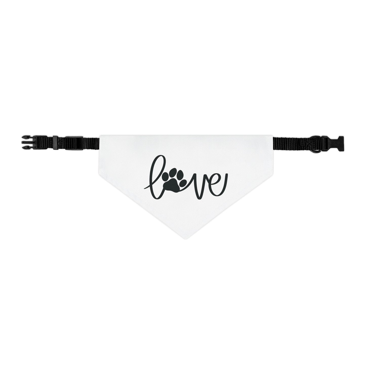 LOVE WITH A PAW PRINT. Pet Bandana Collar in Four Sizes.