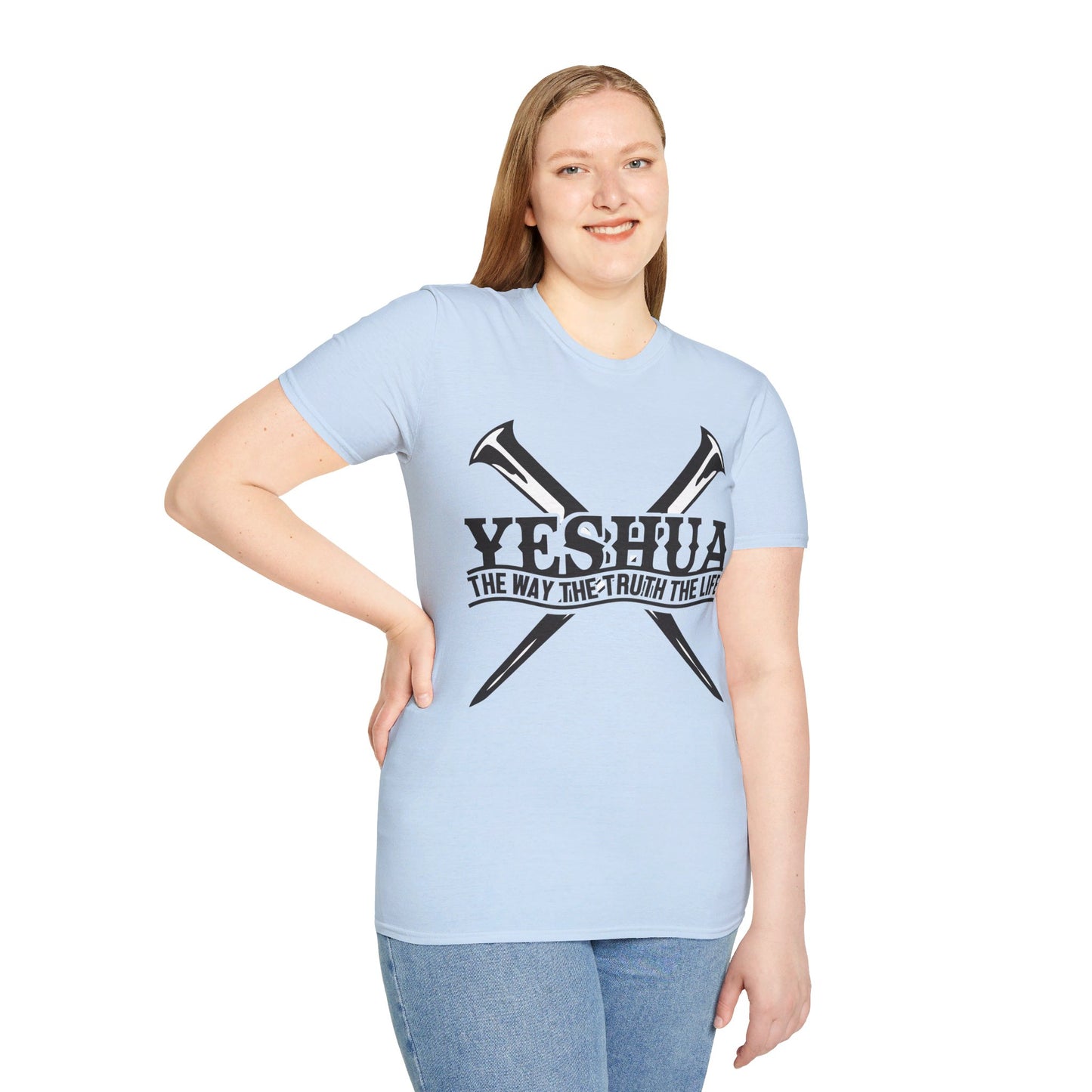 YESHUA THE WAY THE TRUTH THE LIFE. Cotton, Short Sleeve, Crew Neck Tee.