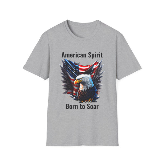 Purchase Patriotic, USA, American Spirit, Born to Soar T-Shirt, Short-Sleeve, Round-Neck at SmithRidge.farm