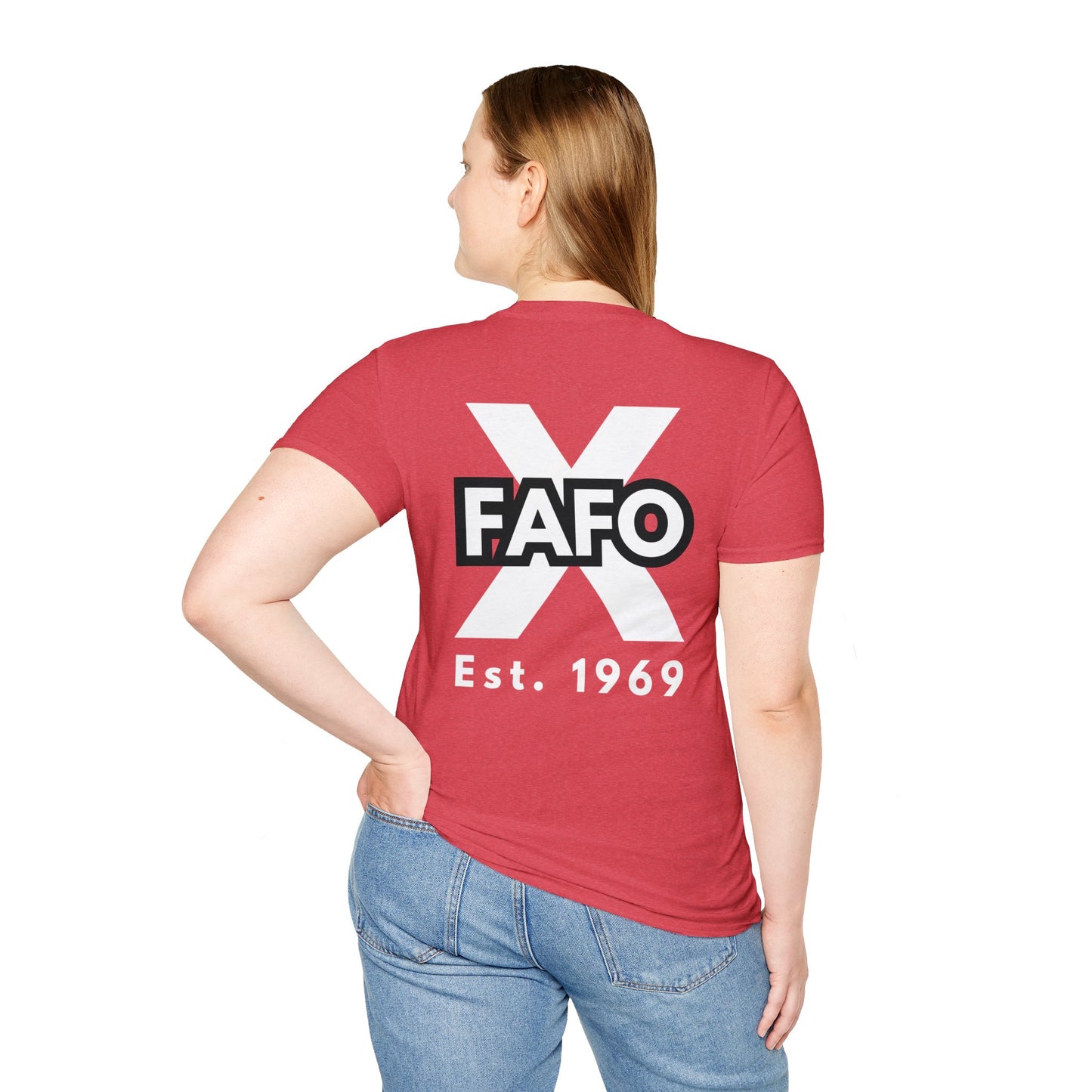 GEN X, THE FAFO CREW, Est 1969. Cotton, Short Sleeve, Crew Neck Tee in Dark Colors.