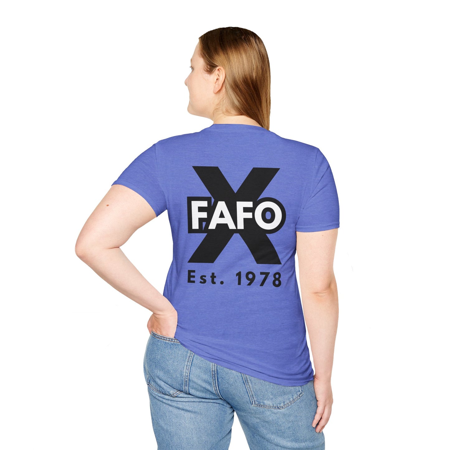 GEN X, THE FAFO CREW, Est 1978. Cotton, Short Sleeve, Crew Neck Tee in Light Colors.