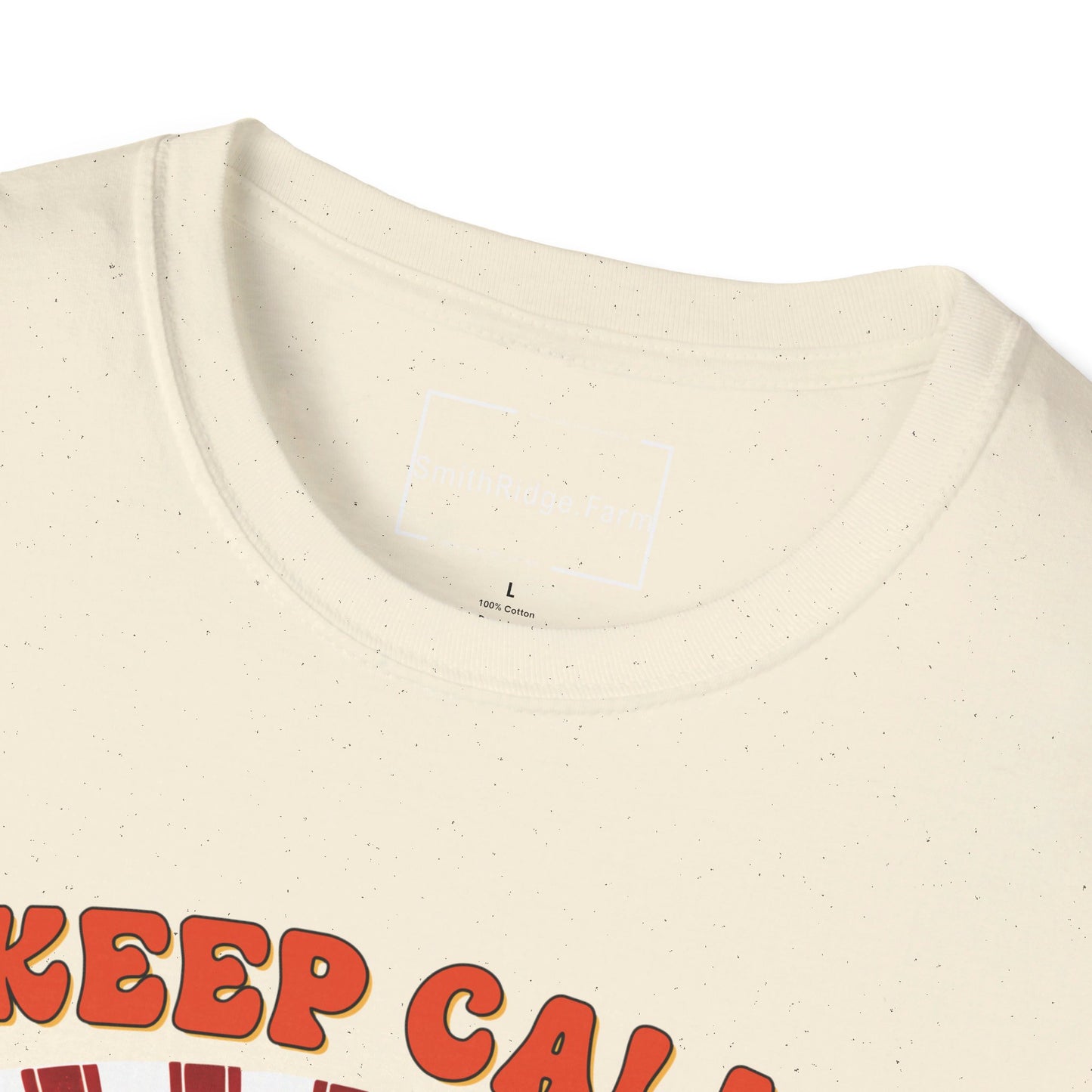 KEEP CALM, DREAM ON. HIPPIE HUMOR. Cotton, Short Sleeve, Crew Neck Tee.