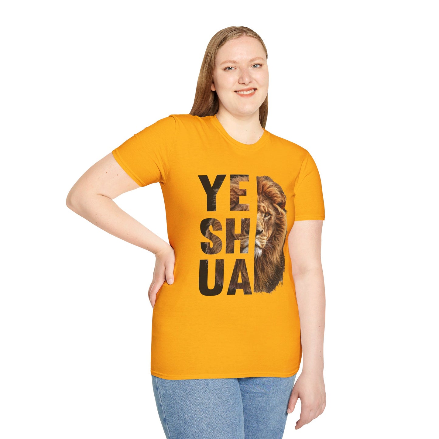 YESHUA, LION OF JUDAH. Cotton, Short Sleeve, Crew Neck Tee.
