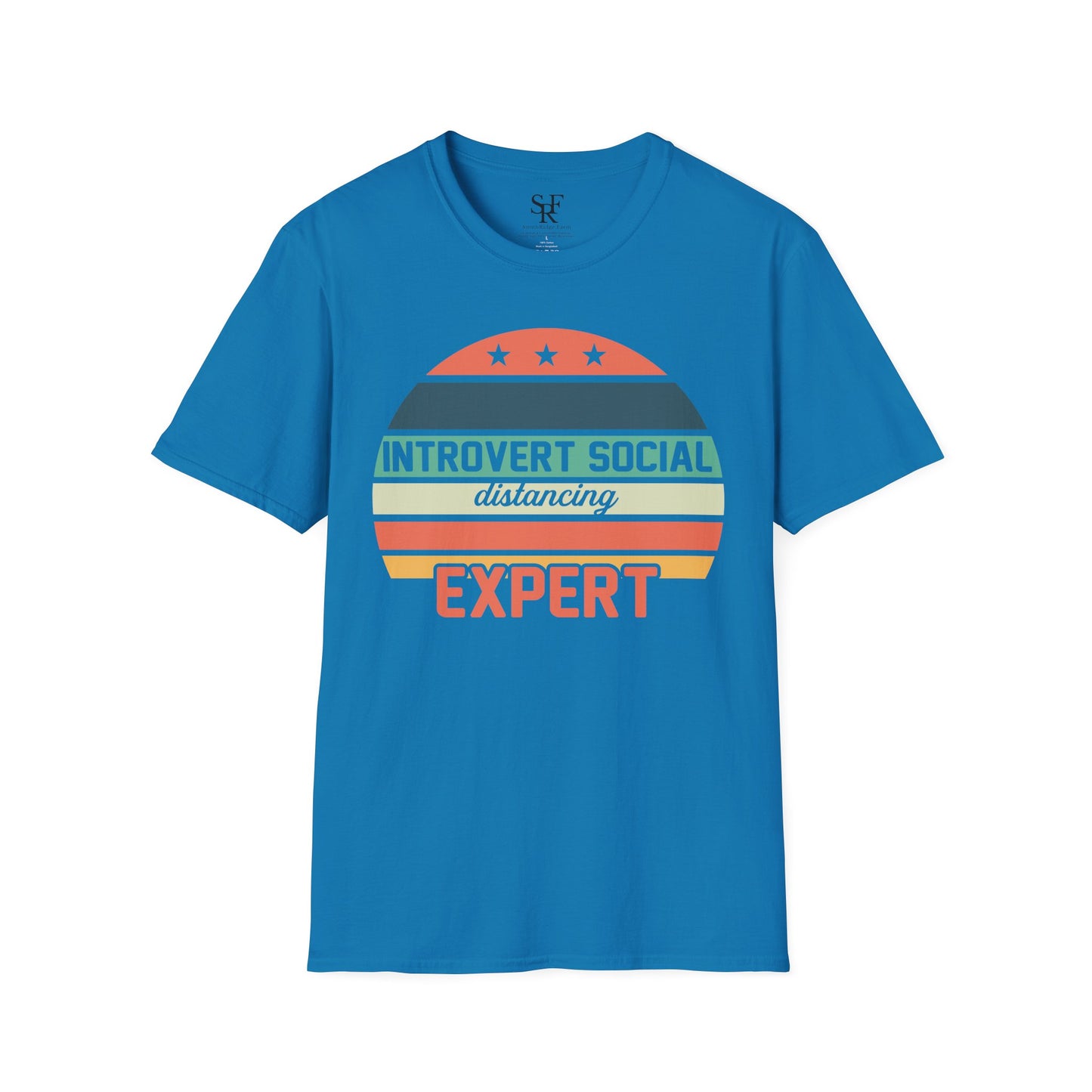 SOCIAL DISTANCING EXPERT. INTROVERT HUMOR. Cotton, Short Sleeve, Crew Neck T-Shirt