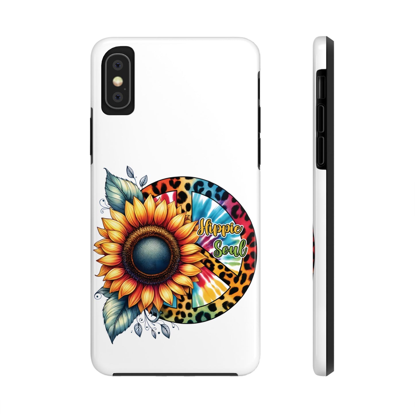 HIPPIE SOUL, SUNFLOWER, PEACE SYMBOL. Tough Phone Case.