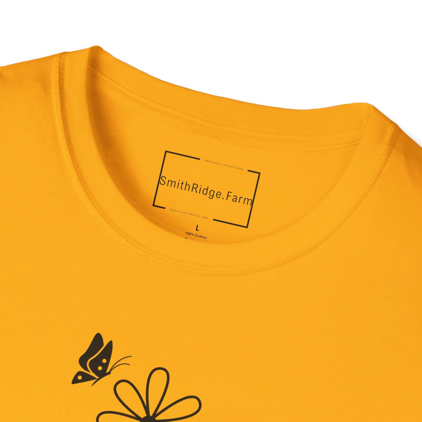 FAITH, HOPE, LOVE, FLOWERS. Cotton, Short Sleeve, Crew Neck Tee in Light Colors.