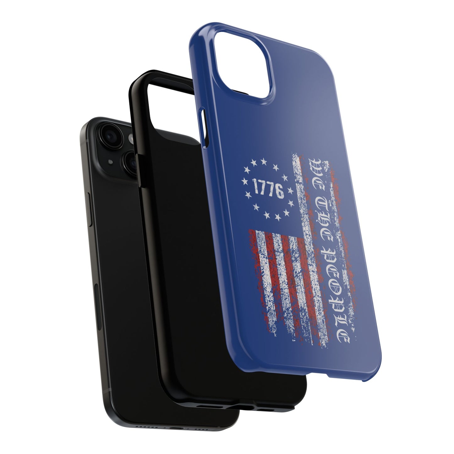 1776 WE THE PEOPLE WITH AMERICAN FLAG. Tough Phone Case.