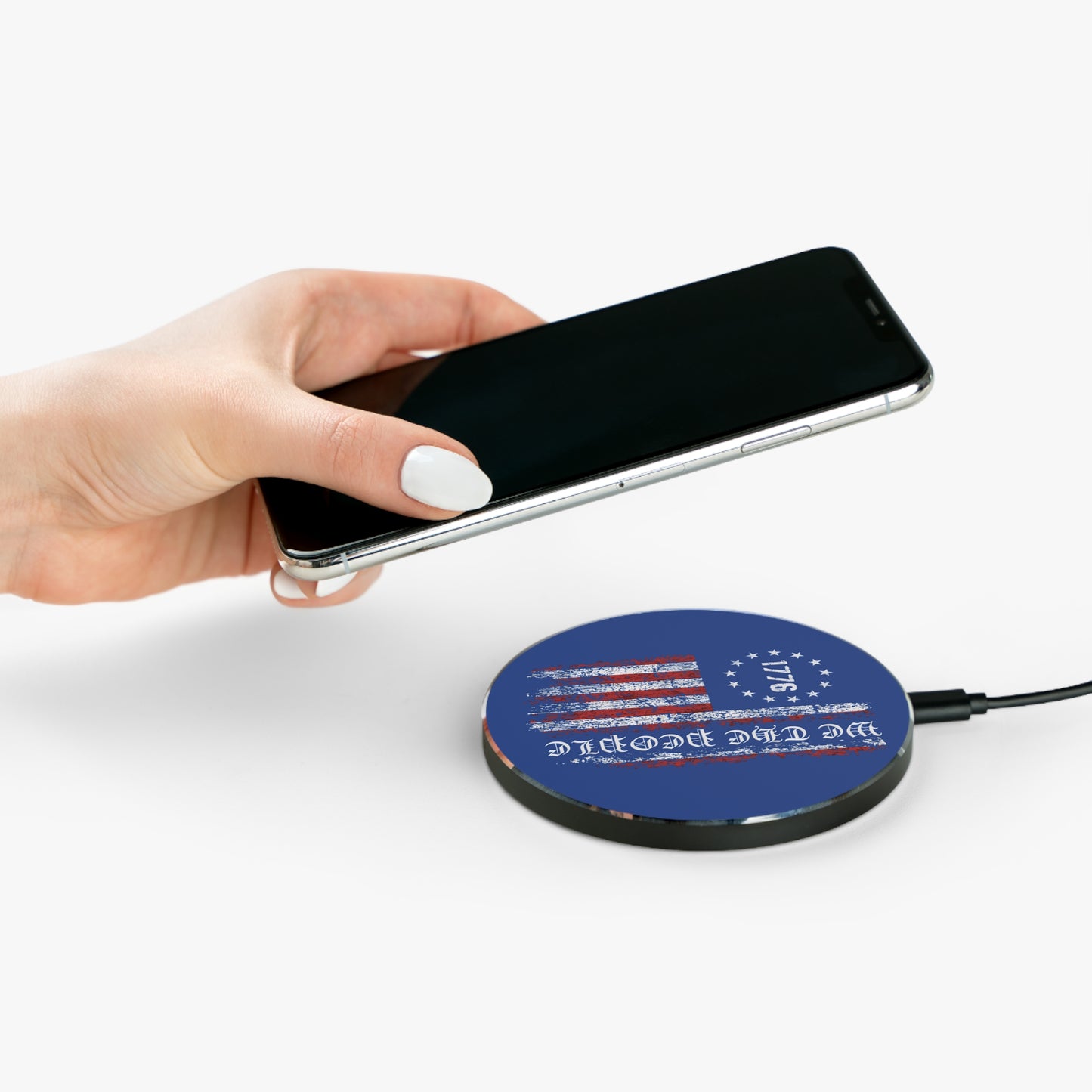 1776 WE THE PEOPLE WITH AMERICAN FLAG. Wireless Charger.