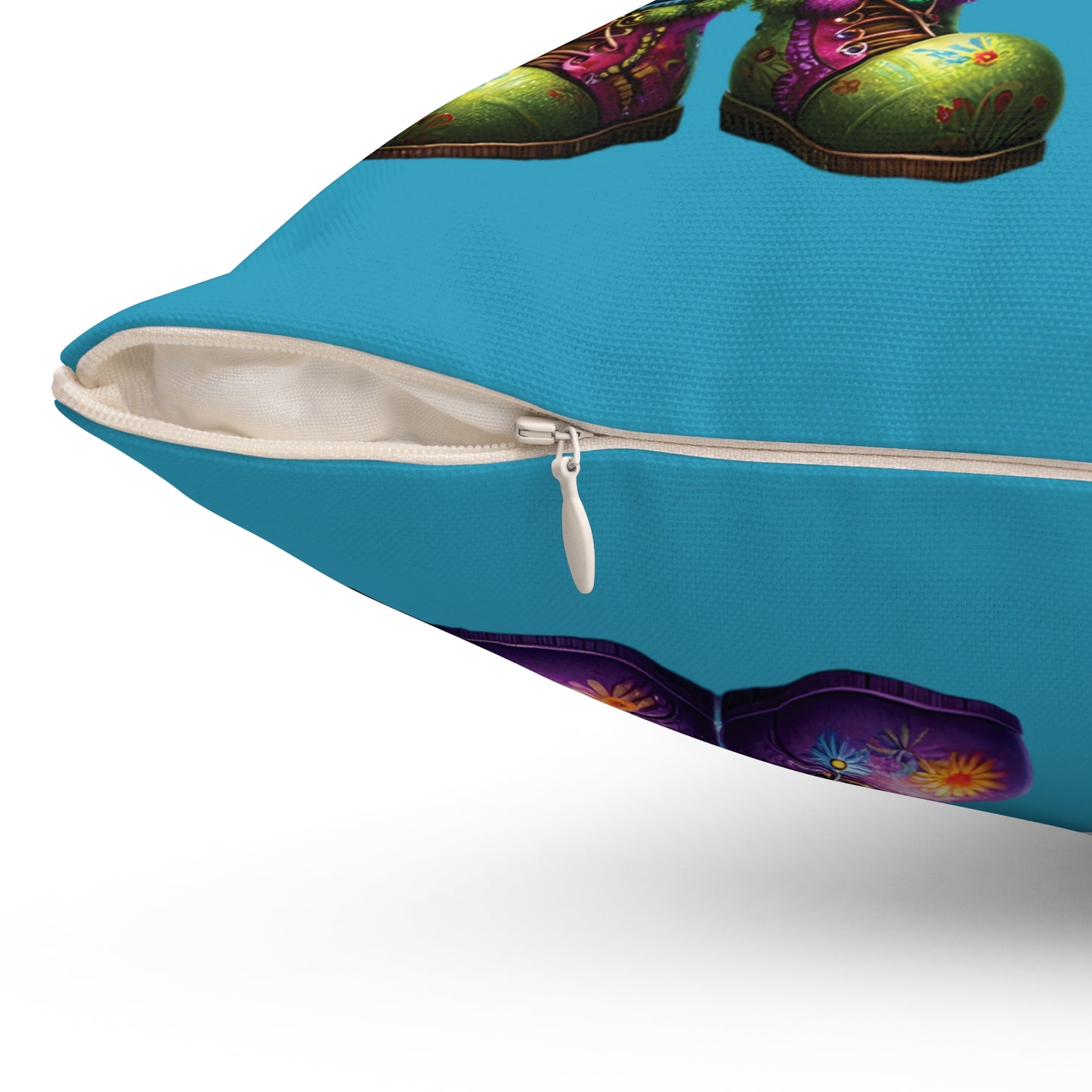 HIPPIE GNOME COUPLE WITH GUITAR. Throw Pillow in Four Sizes.