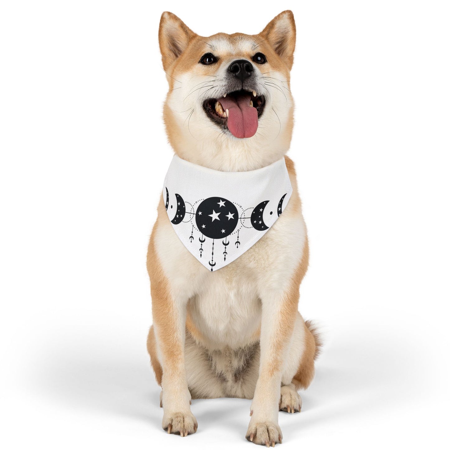 MYSTIC MOON, CELESTIAL MOON PHASE. Pet Bandana Collar in Four Sizes.