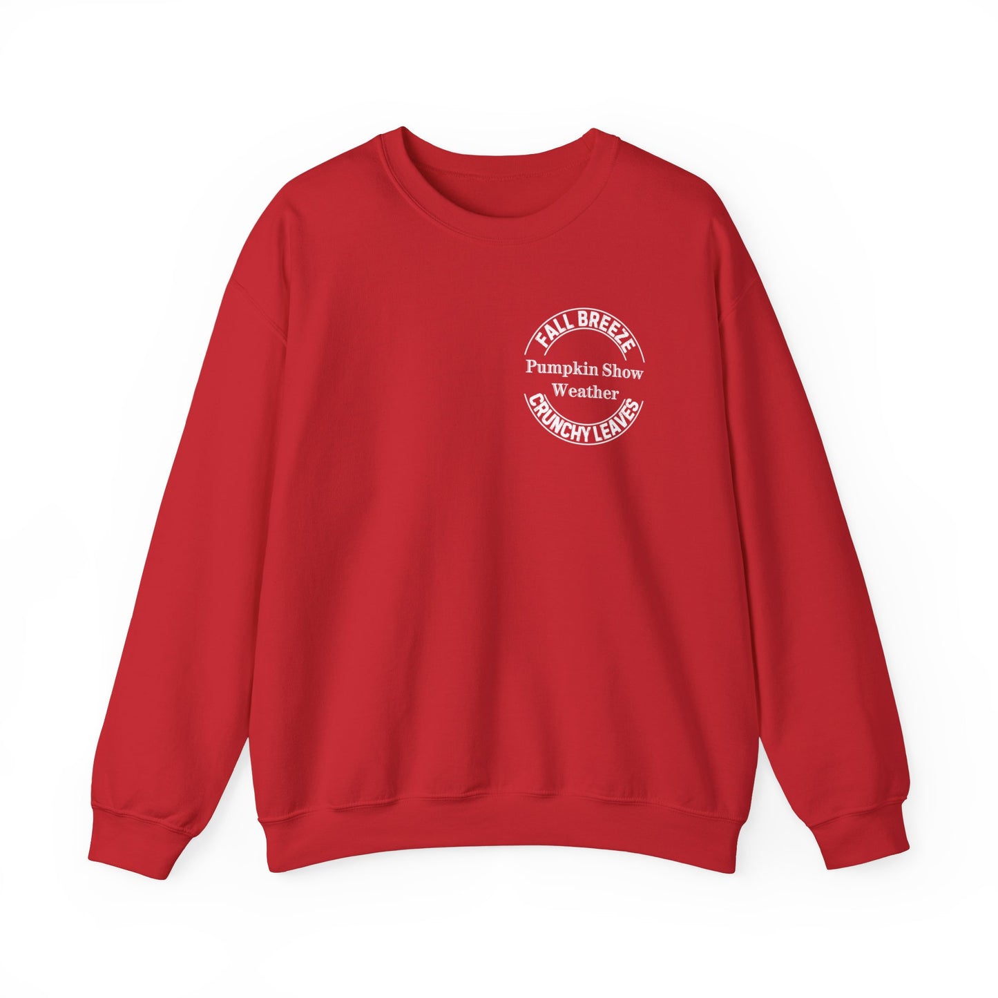 FALL LEAVES PLUS CRUNCHY LEAVES EQUALS PUMPKIN SHOW. Unisex Heavy Blend Crewneck Sweatshirt in Dark Colors.