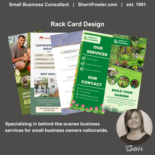 Race Card Design, Creation, and Copywriting or Content writing available for small business owners and nonprofits through SherriFowler.com