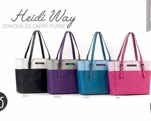 Heidi Way mid-size concealed cary purse by Damsel in Defense can be purchased at SherriFowler.com it's large enough to carry your daily supplies along with your mid-sized lethal carry