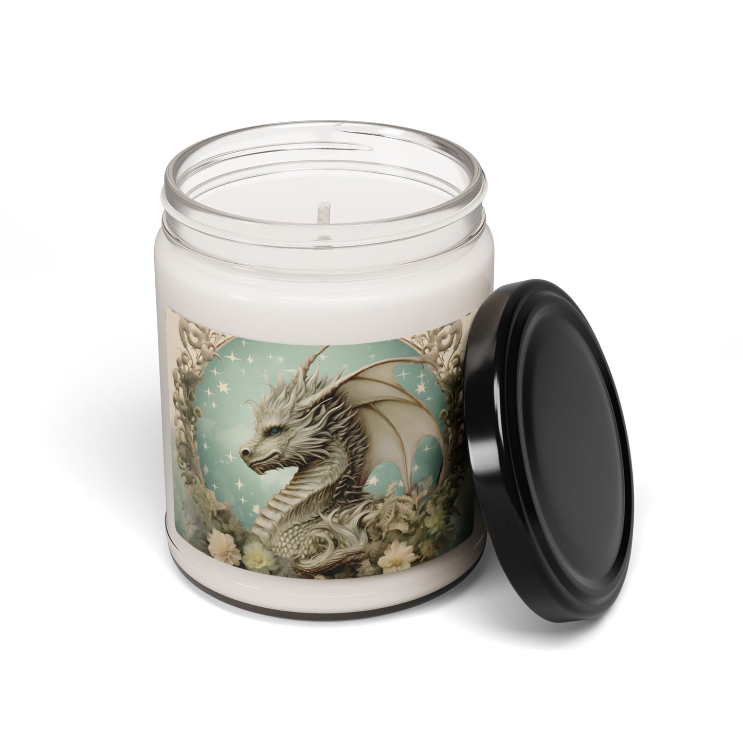 DRAGON LOVER, PROTECTIVE DRAGON. FULL MOON, MOON LOVER. Soy Candle in 9oz Glass Jar, Scented or Unscented.