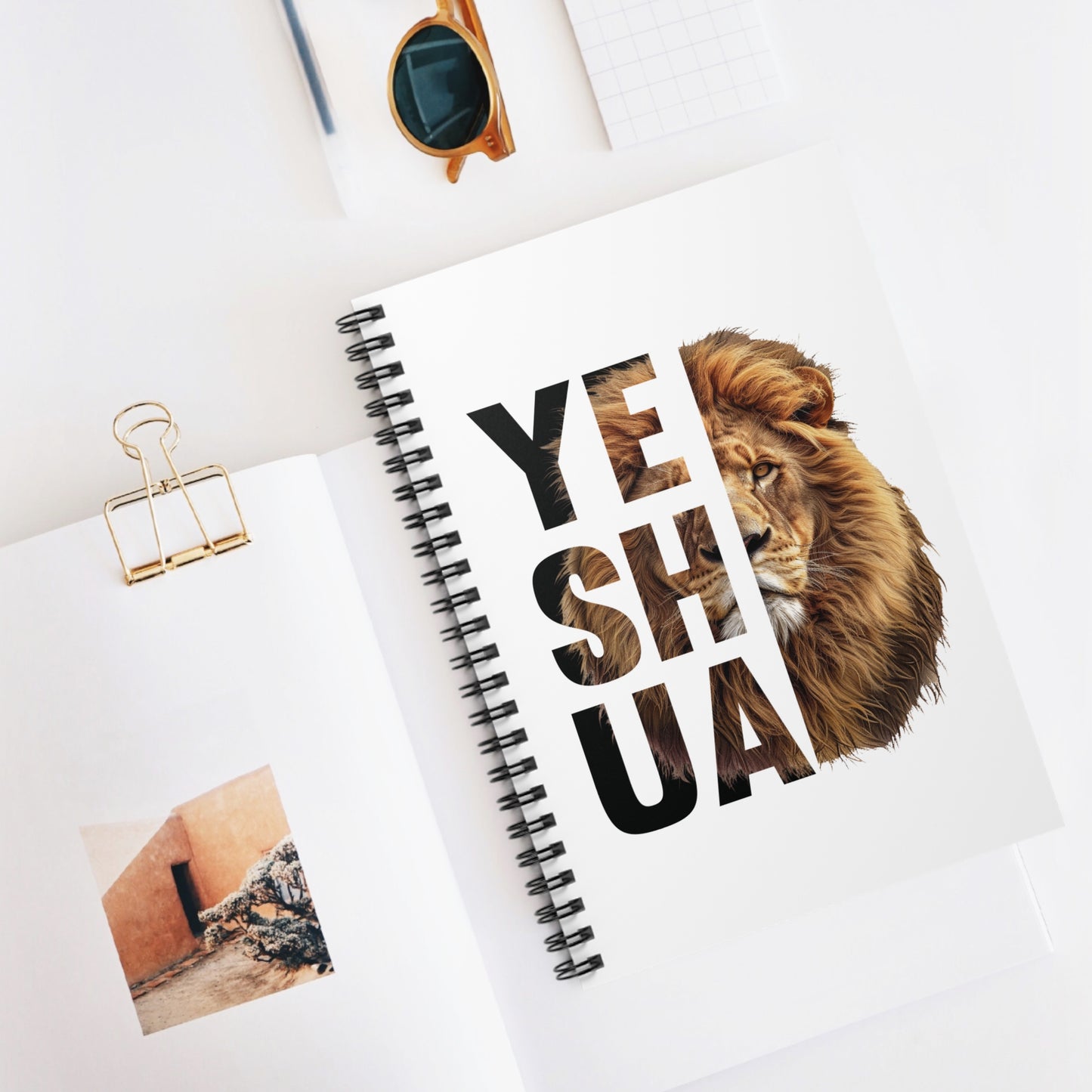 YESHUA, LION OF JUDAH. Spiral Notebook, Ruled Line, Diary, Journal.