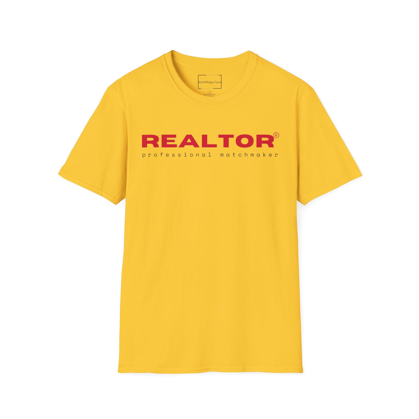 REALTOR. PROFESSIONAL MATCHMAKER. Cotton, Short Sleeve, Crew Neck Tee in Light Colors.