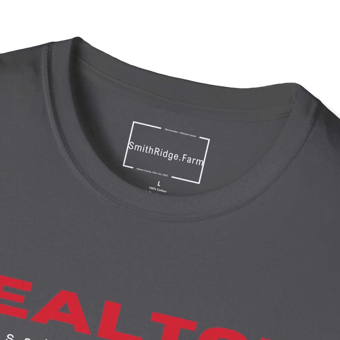 REALTOR. PROFESSIONAL MATCHMAKER. Cotton, Short Sleeve, Crew Neck Tee in Dark Colors.