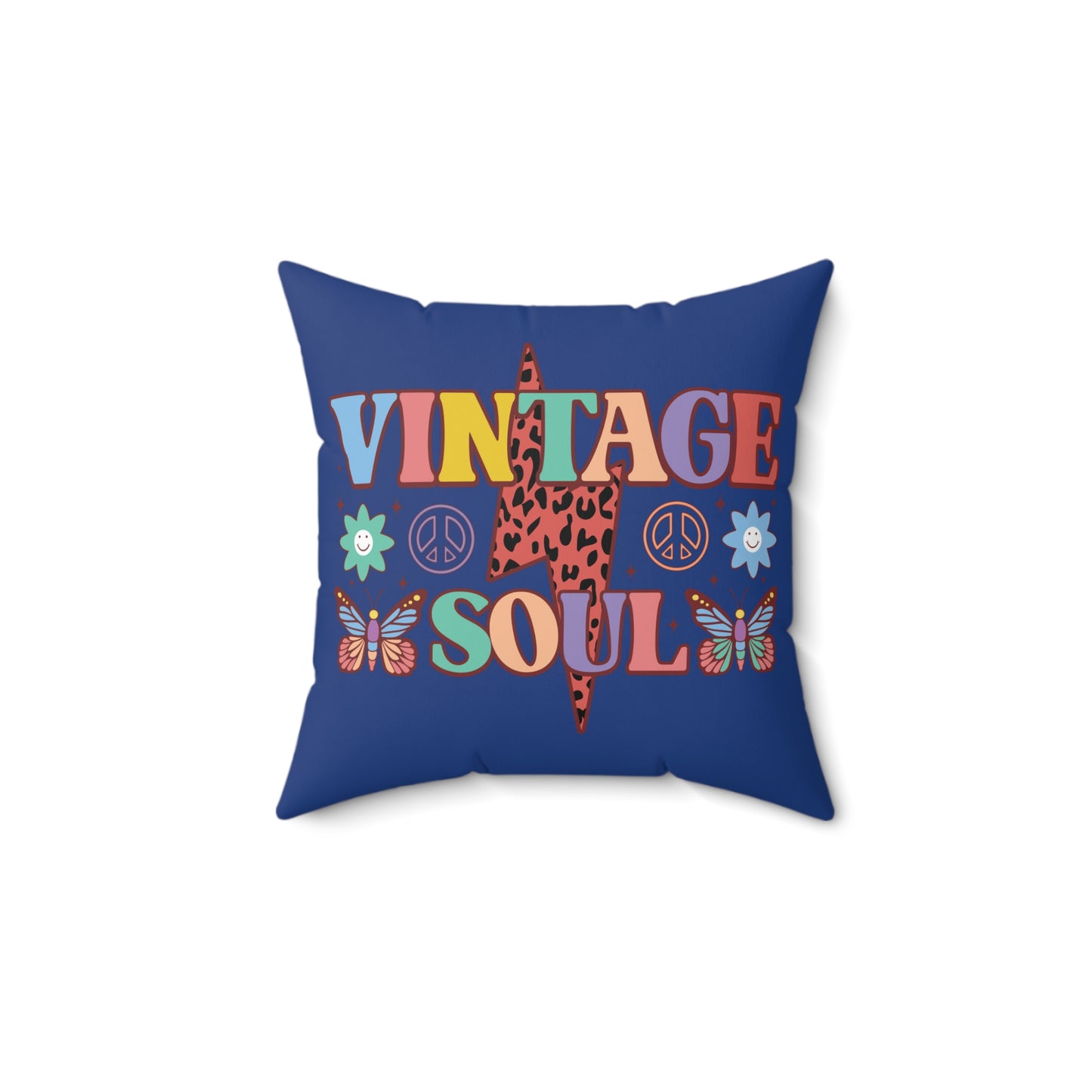 VINTAGE SOUL. OLD SOUL. HIPPIE SOUL. Throw Pillow in Four Sizes.