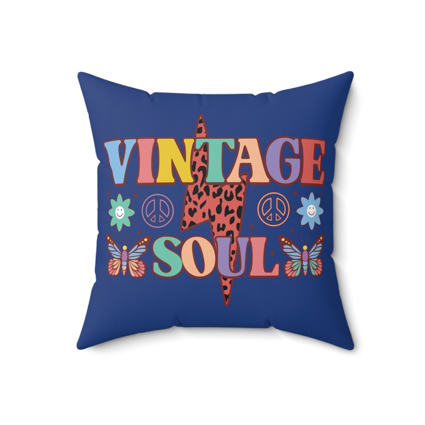 VINTAGE SOUL. OLD SOUL. HIPPIE SOUL. Throw Pillow in Four Sizes.