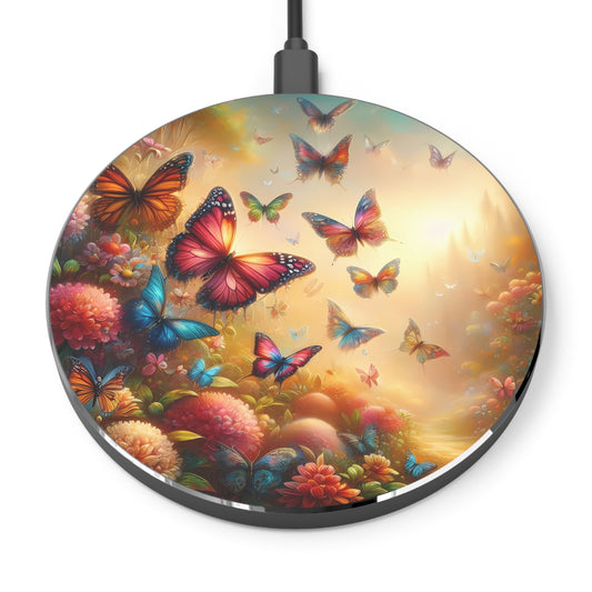 SPRING BUTTERFLIES. Wireless Charger.