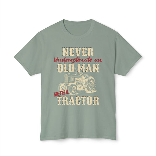 Never Underestimate An Old Man With A Tractor, Unisex HD Cotton™ T-shirt