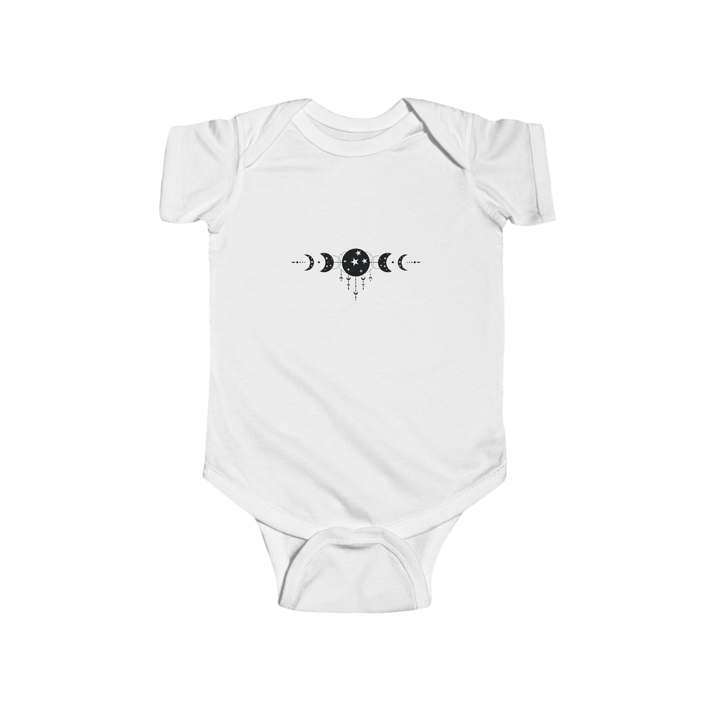 MYSTIC MOON, CELESTIAL MOON PHASE. Infant Fine Jersey Bodysuit.