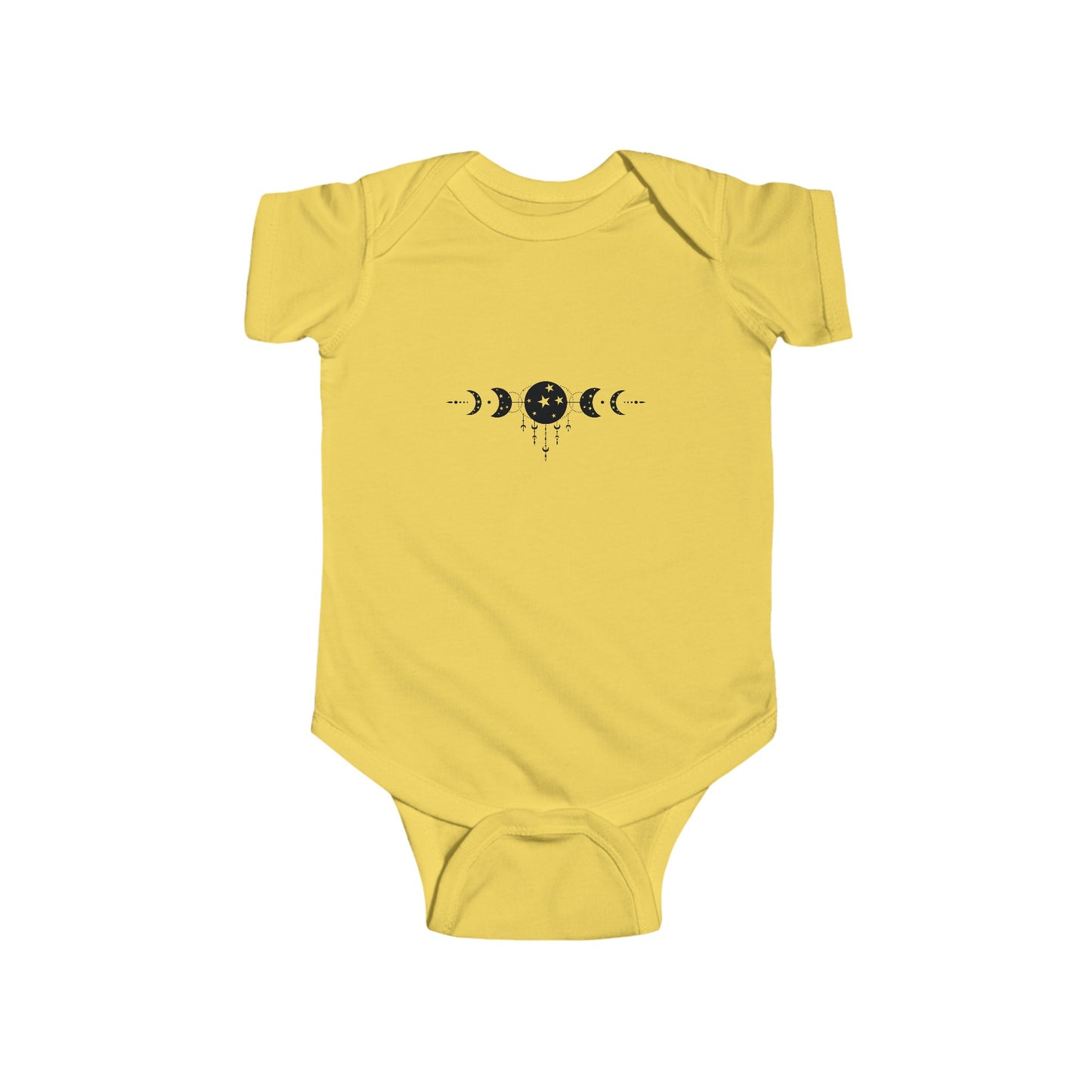 MYSTIC MOON, CELESTIAL MOON PHASE. Infant Fine Jersey Bodysuit.