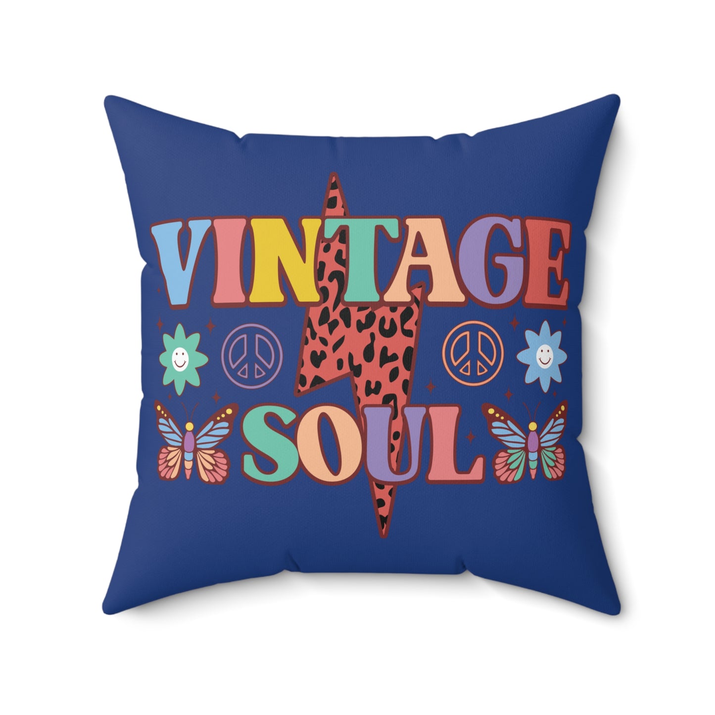 VINTAGE SOUL. OLD SOUL. HIPPIE SOUL. Throw Pillow in Four Sizes.