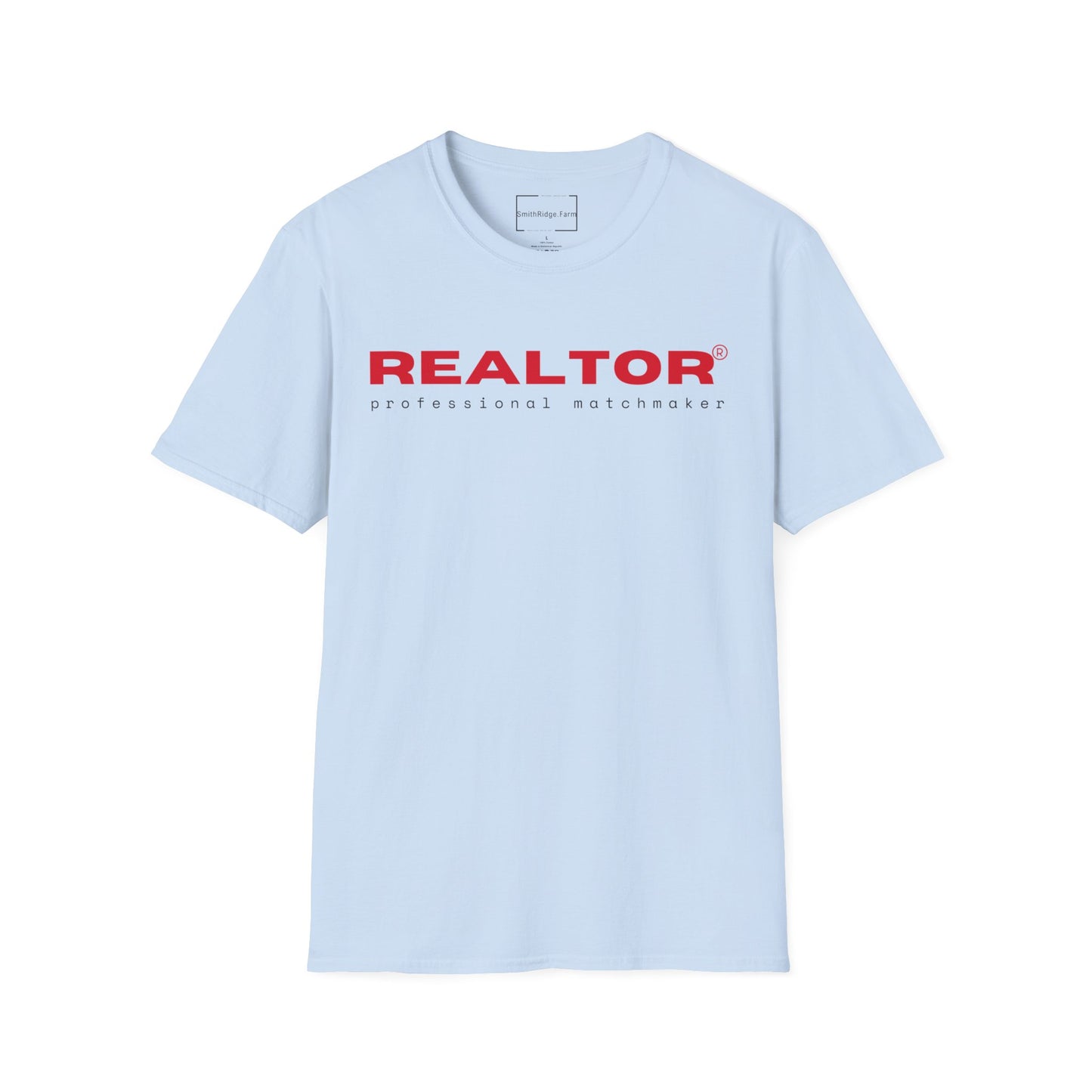 REALTOR. PROFESSIONAL MATCHMAKER. Cotton, Short Sleeve, Crew Neck Tee in Light Colors.