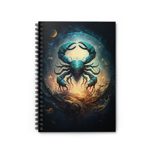 CANCER ZODIAC SIGN. CONSTELLATION LOVERS. Spiral Notebook, Ruled Line, Diary, Journal.