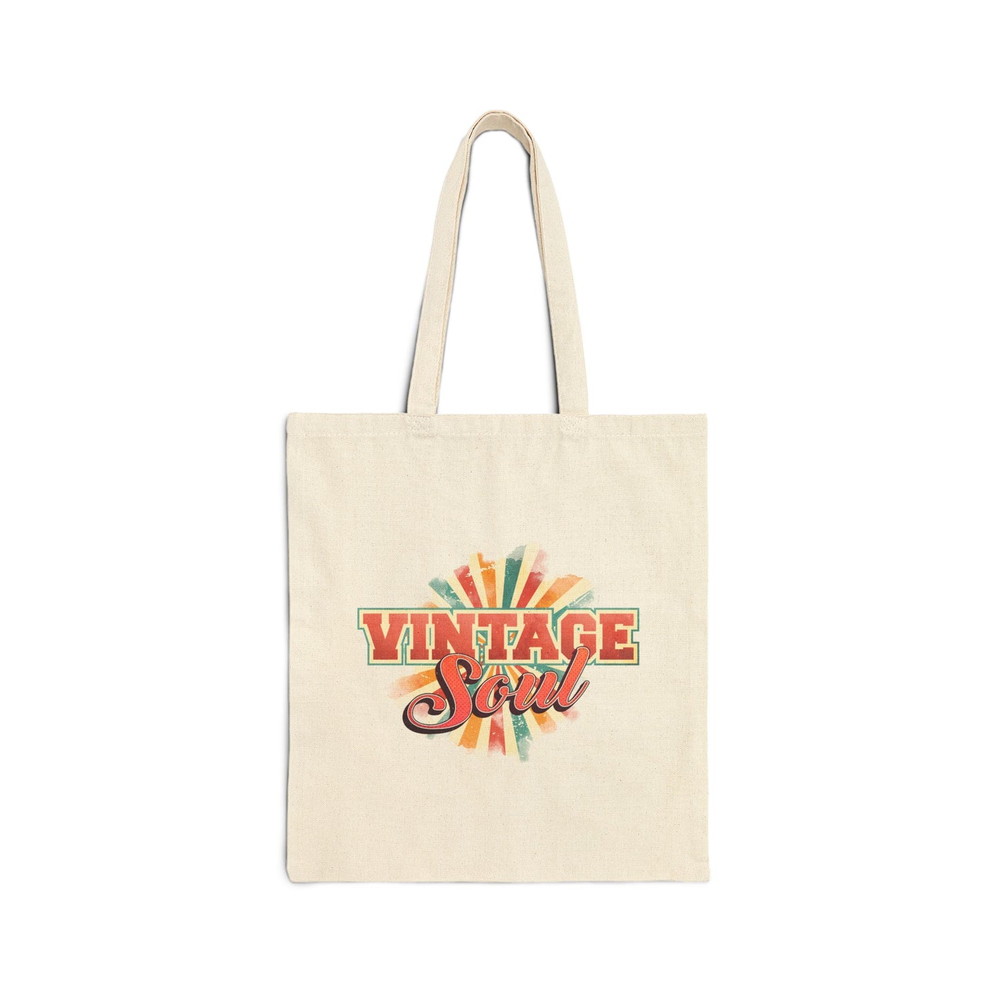 VINTAGE SOUL. OLD SOUL. Cotton Canvas Tote Bag in Black, or Natural.