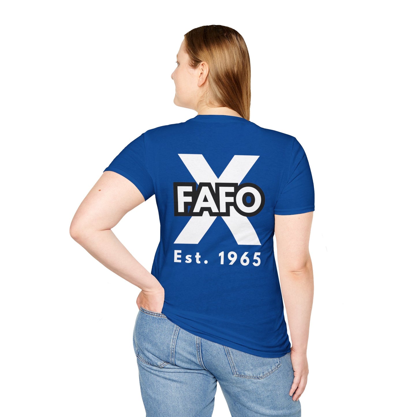 GEN X, THE FAFO CREW, Est 1965. Cotton, Short Sleeve, Crew Neck Tee in Dark Colors.