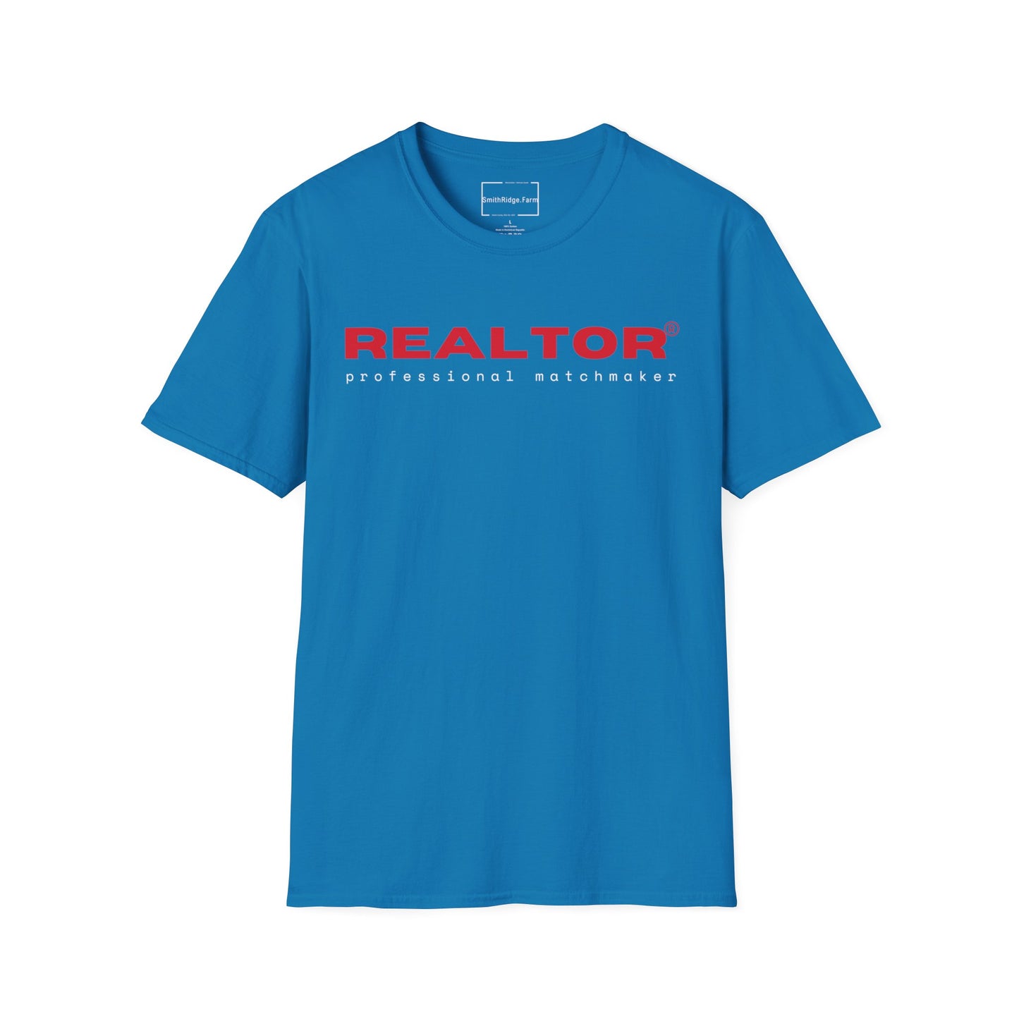 REALTOR. PROFESSIONAL MATCHMAKER. Cotton, Short Sleeve, Crew Neck Tee in Dark Colors.