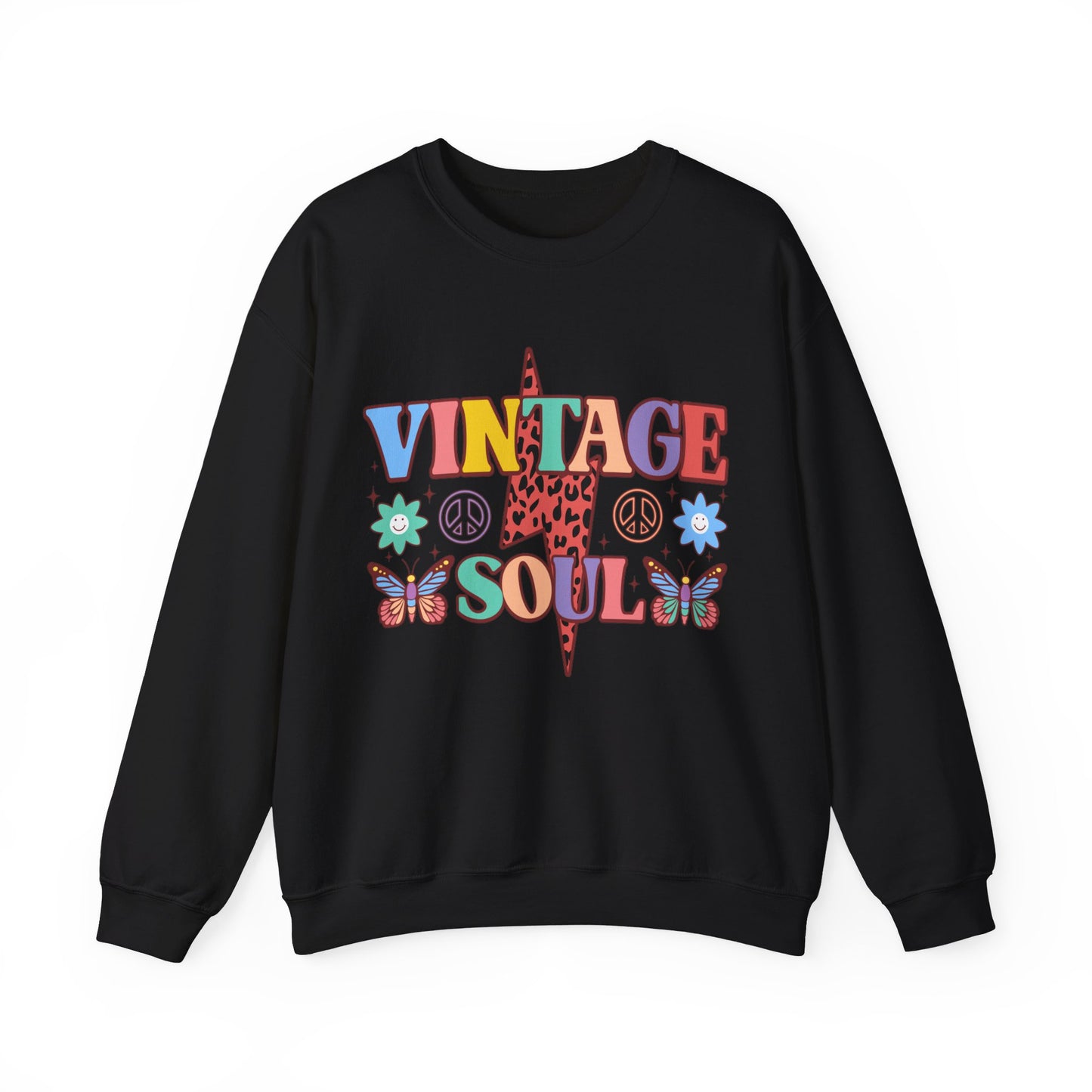 VINTAGE SOUL. OLD SOUL. HIPPIE SOUL. Unisex Heavy Blend Crewneck Sweatshirt.