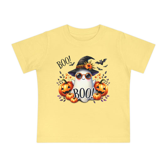 CUTE GHOST and PUMPKINS, TRICK OR TREAT, HALLOWEEN. Baby Short Sleeve T-Shirt