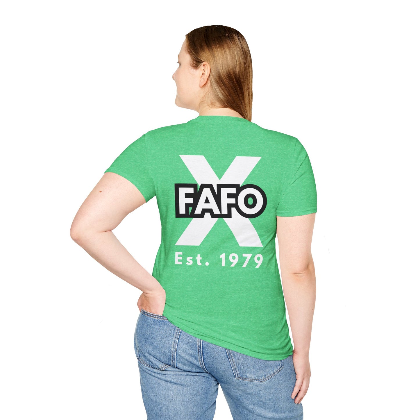 GEN X, THE FAFO CREW, Est 1979. Cotton, Short Sleeve, Crew Neck Tee in Dark Colors.